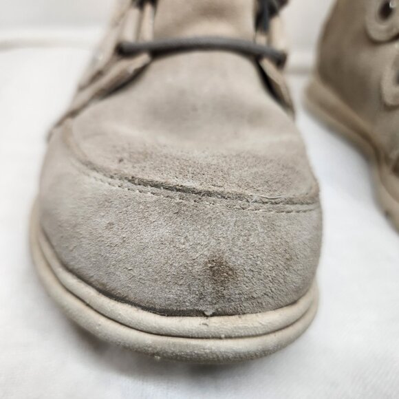 Sorel Womens 6.5 Mid Calf Suede Lace Boots Faux Fur Beige Explorer Joan Boot - Picture 4 of 11